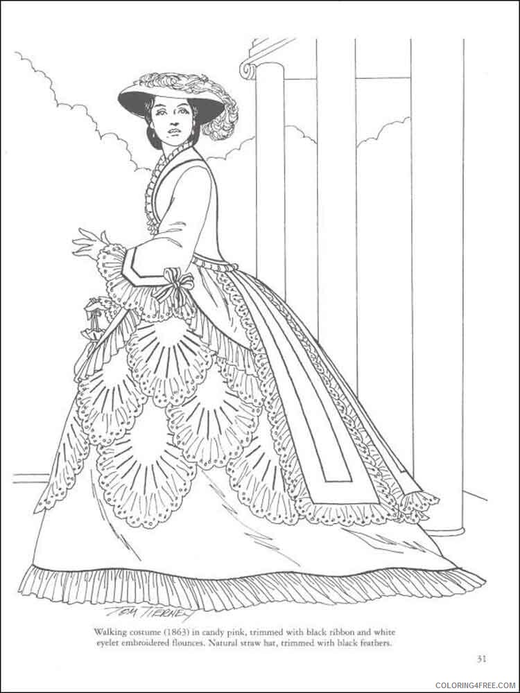 Historical Fashion Coloring Pages for Girls Printable 2021 0734 Coloring4free