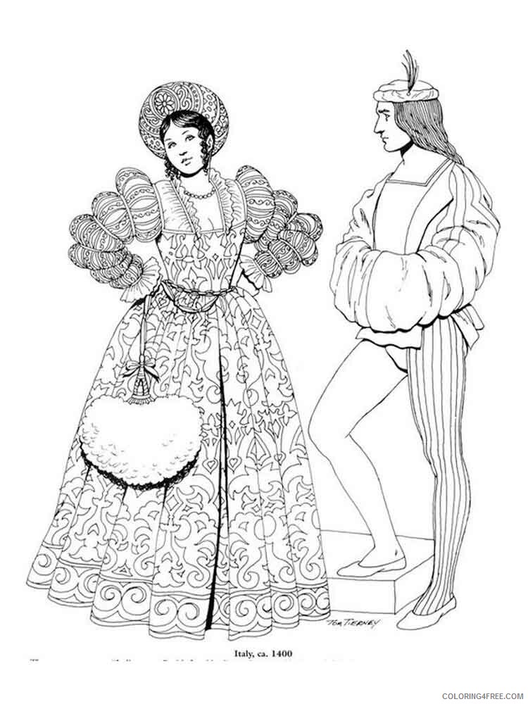 Historical Fashion Coloring Pages for Girls Printable 2021 0736 Coloring4free