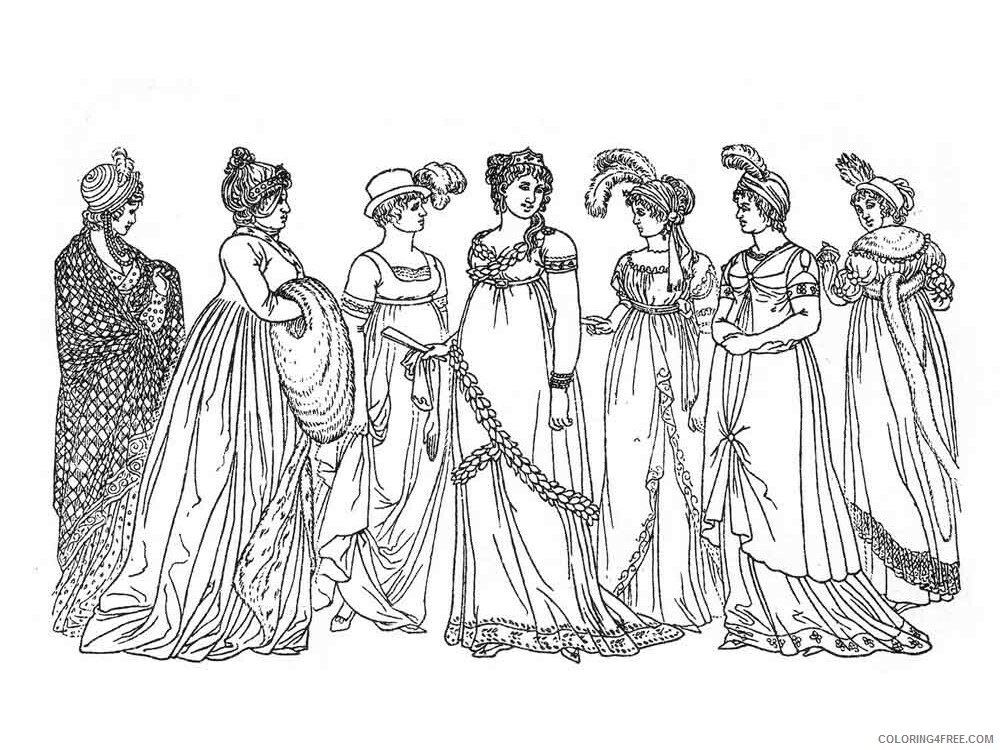 Historical Fashion Coloring Pages for Girls Printable 2021 0738 Coloring4free