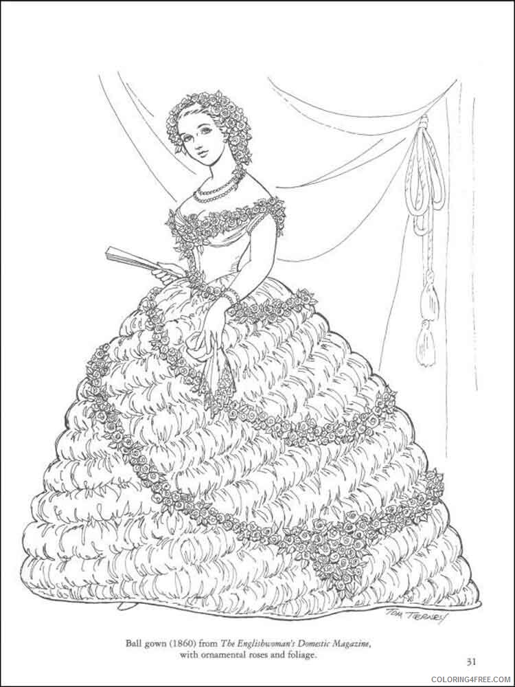 Historical Fashion Coloring Pages for Girls Printable 2021 0740 Coloring4free