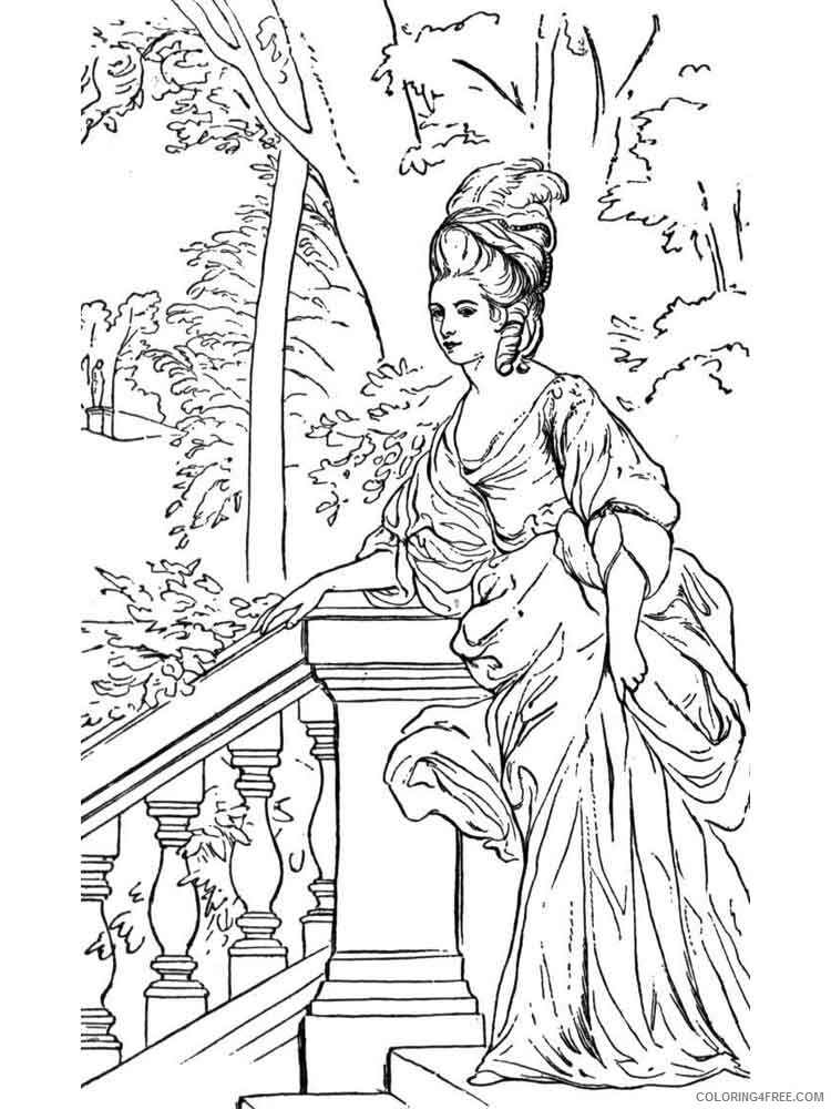 Historical Fashion Coloring Pages for Girls Printable 2021 0741 Coloring4free