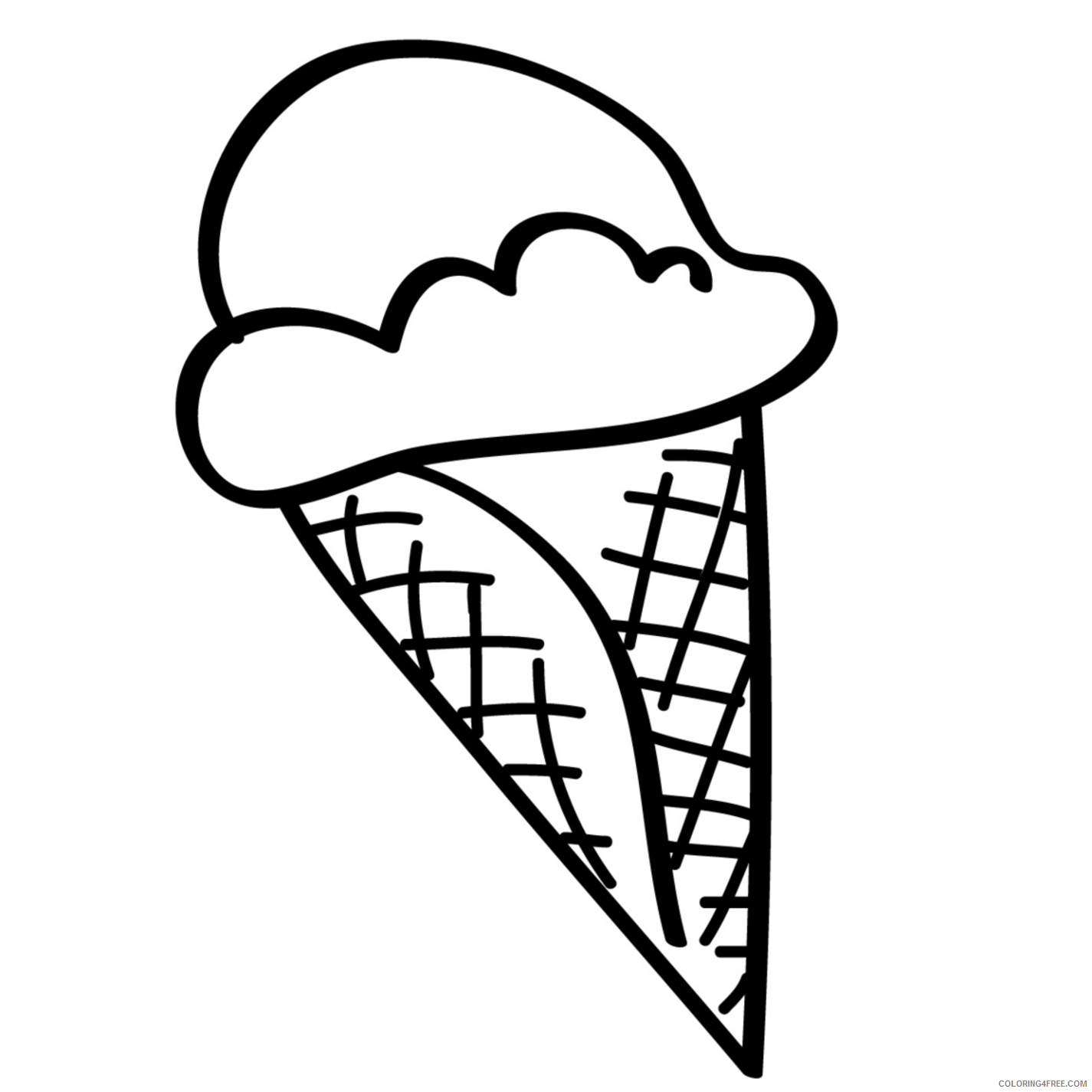 Ice Cream Coloring Pages For Kids Ice Cream Cone Printable 2021 399 Coloring4free Coloring4free Com