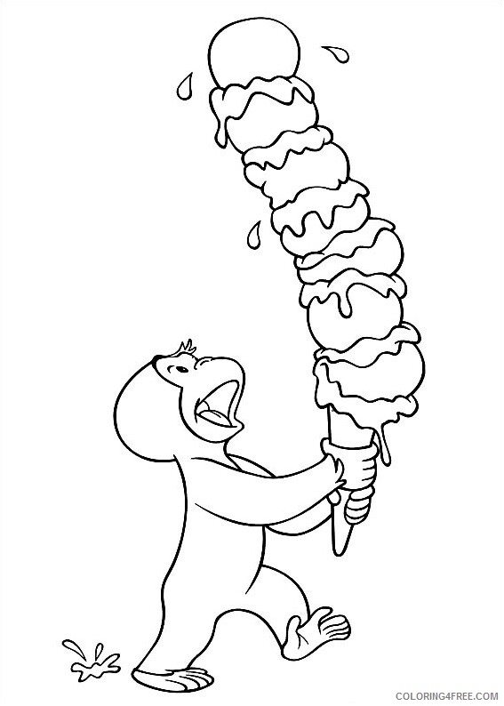 Ice Cream Coloring Pages for Kids george with ice cream Printable 2021 340 Coloring4free