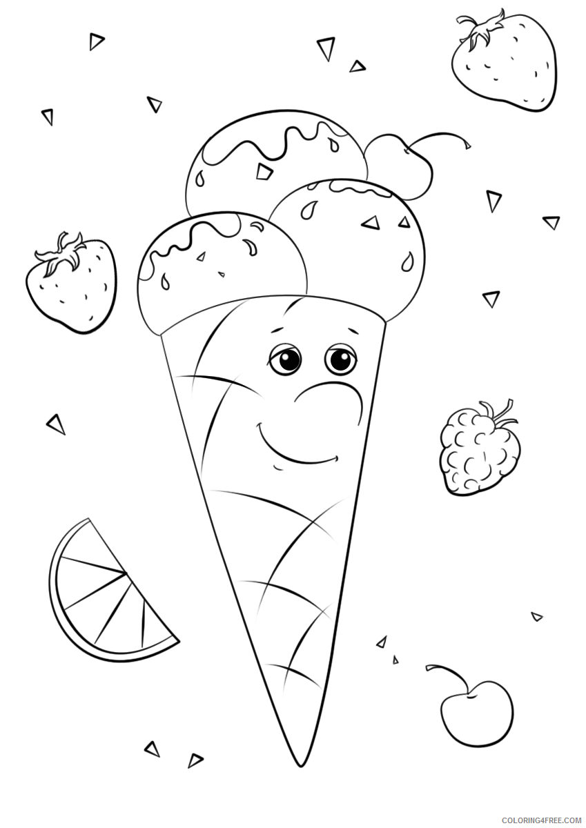 Ice Cream Coloring Pages for Kids ice cream character Printable 2021 341 Coloring4free