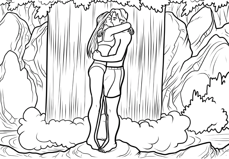 Kiss Coloring Pages for Girls Kiss Waterfall Printable 2021 0773 Coloring4free