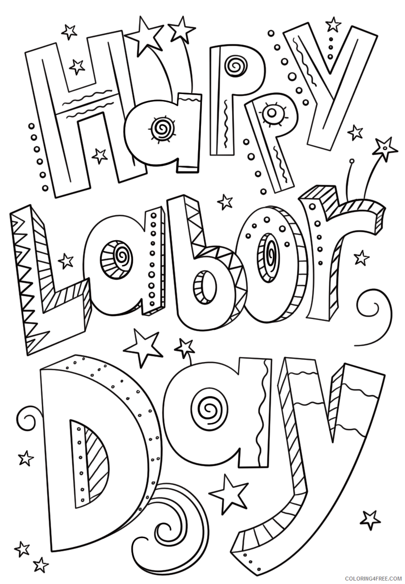 Labor Day Coloring Pages Holiday Happy Labor Day Holiday Worksheets Printable 2021 0766 Coloring4free