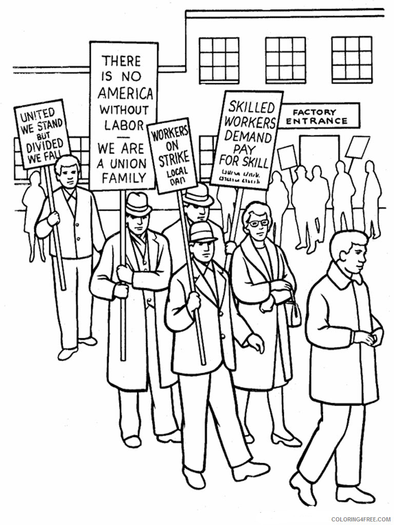 Labor Day Coloring Pages Holiday Labor Day History Strike Printable 2021 0780 Coloring4free