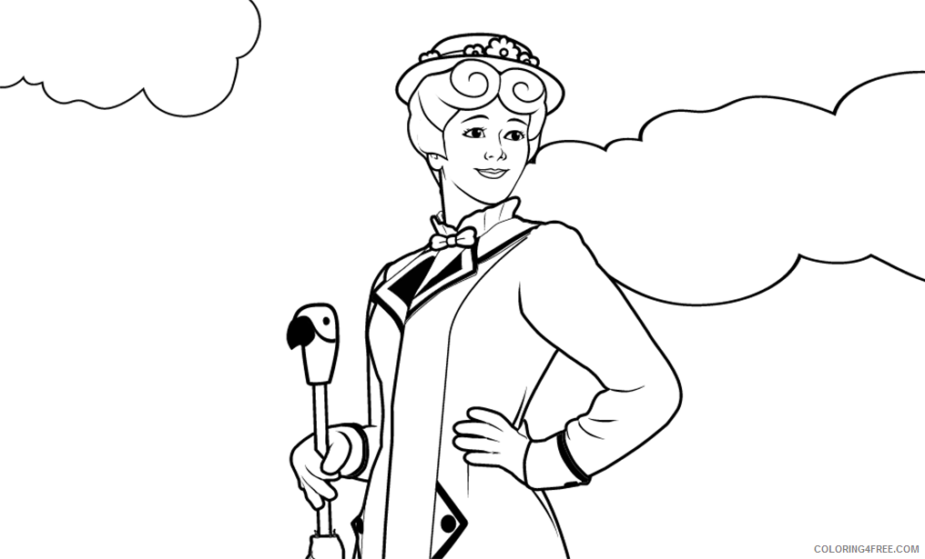 Mary Poppins Coloring Pages for Girls Color Mary Poppins Printable 2021 0902 Coloring4free