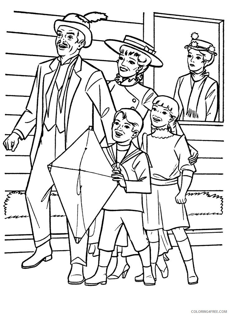 Mary Poppins Coloring Pages for Girls Mary Poppins Characters Printable 2021 0905 Coloring4free