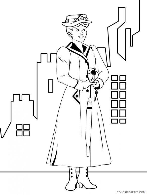 Mary Poppins Coloring Pages for Girls Mary Poppins Free Printable 2021 0925 Coloring4free