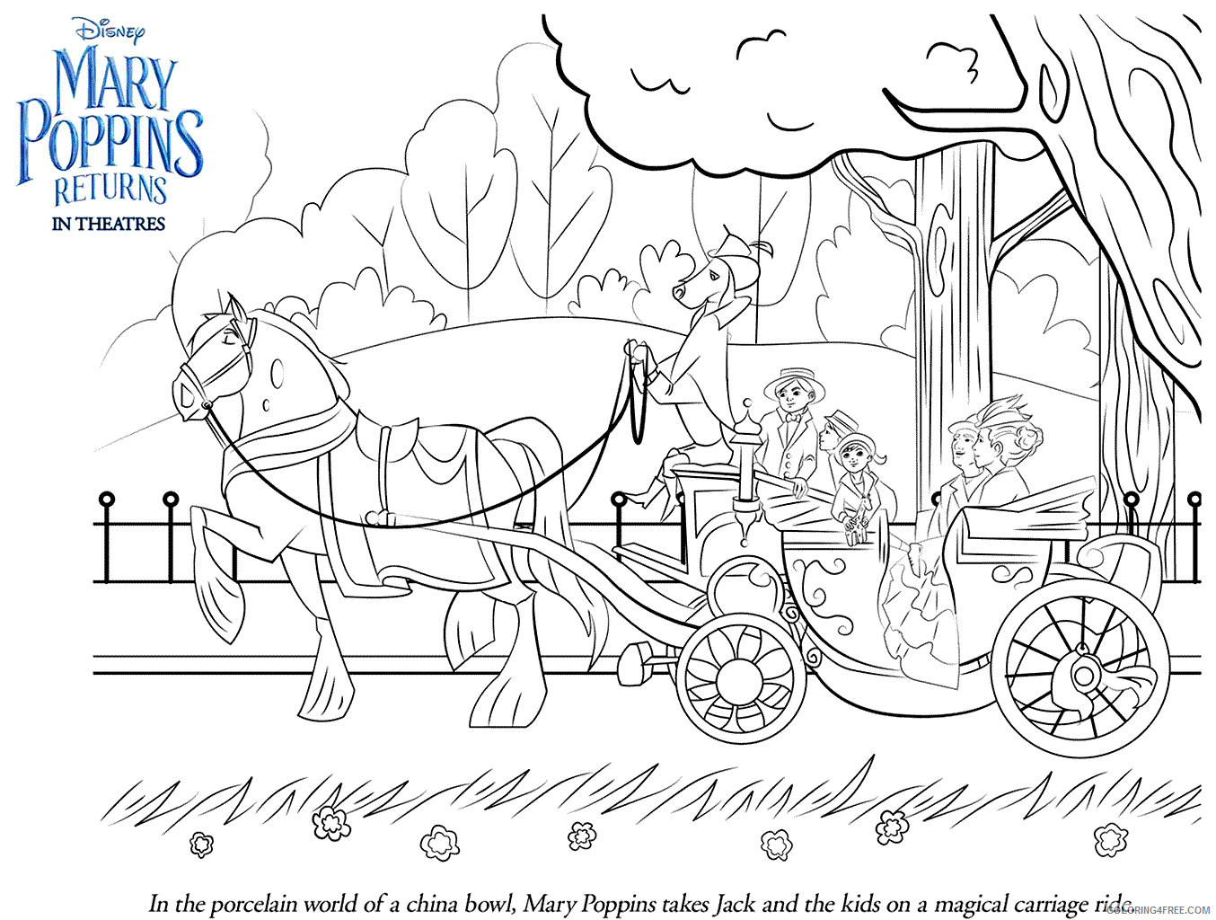 Mary Poppins Coloring Pages for Girls Mary Poppins Returns Printable 2021 0929 Coloring4free