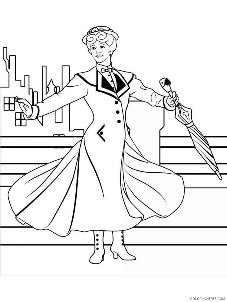 Mary Poppins Coloring Pages for Girls mary poppins 11 Printable 2021 0911 Coloring4free
