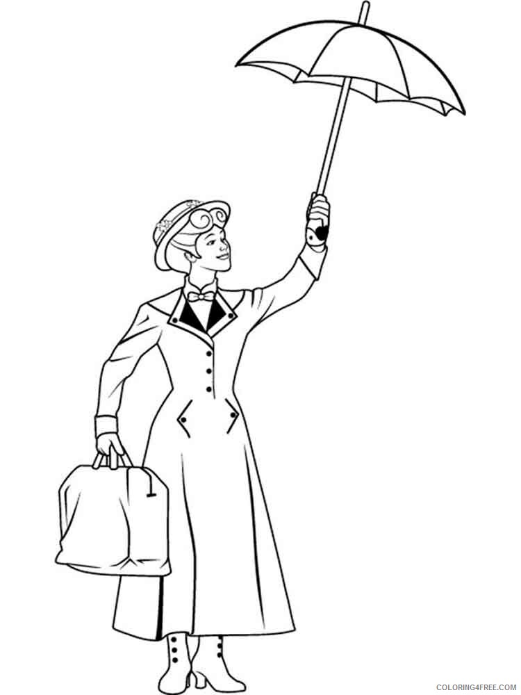 Mary Poppins Coloring Pages for Girls mary poppins 2 Printable 2021 0917 Coloring4free