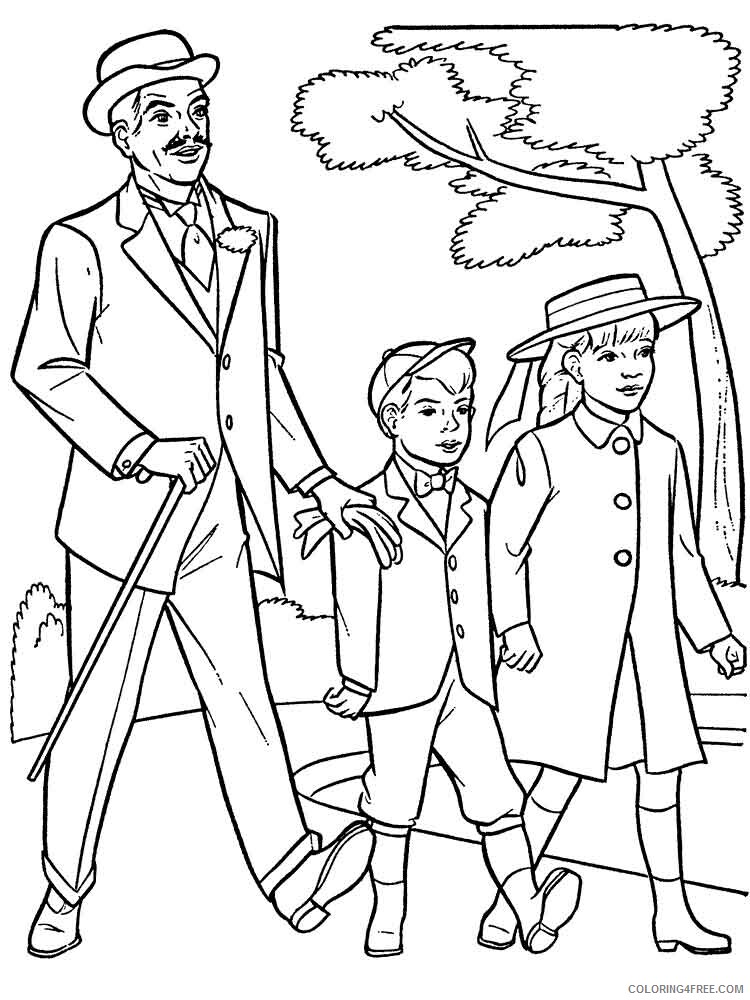 Mary Poppins Coloring Pages For Girls Mary Poppins 7 Printable 2021 0921 Coloring4free Coloring4free Com