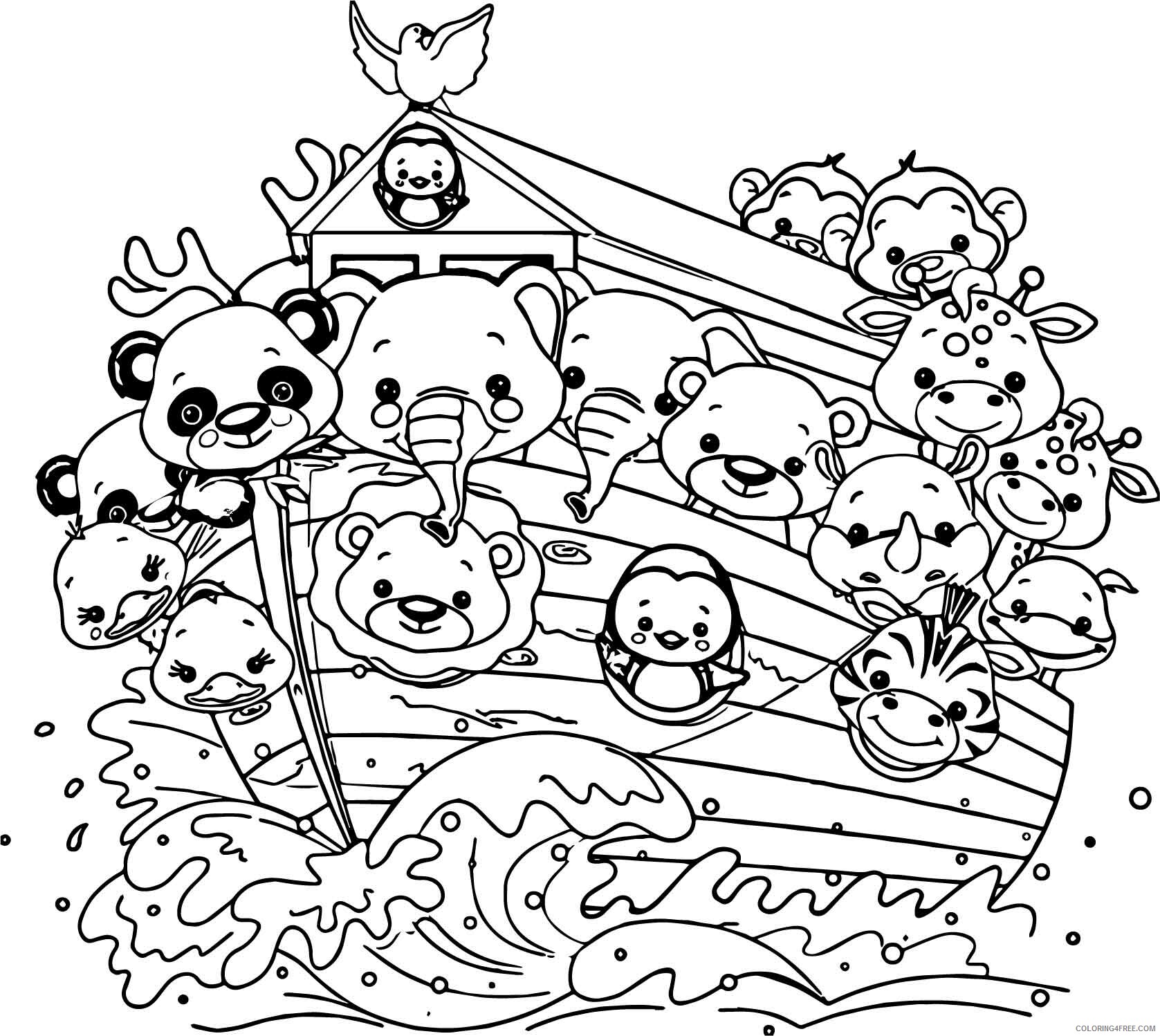 Noahs Ark Coloring Pages for Kids Animals on Noahs Ark Printable 2021 462 Coloring4free