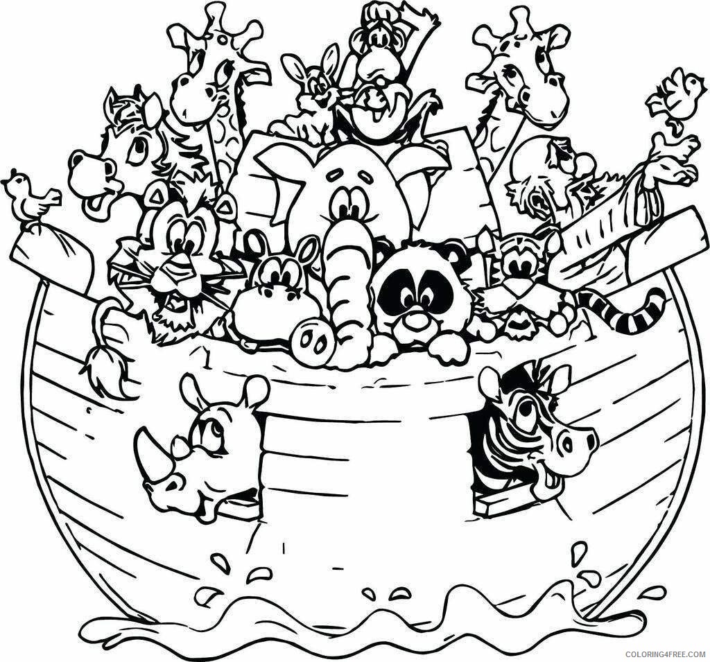 Noahs Ark Coloring Pages for Kids Cute Noahs Ark Printable 2021 463 Coloring4free