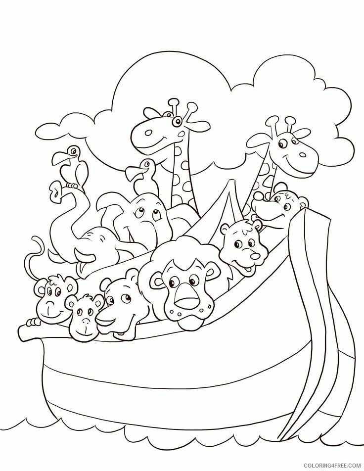 Noahs Ark Coloring Pages for Kids Cute Noahs Ark Printable 2021 464 Coloring4free