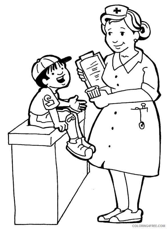 Nurse Coloring Pages for Kids Helpful Nurse Printable 2021 480 Coloring4free