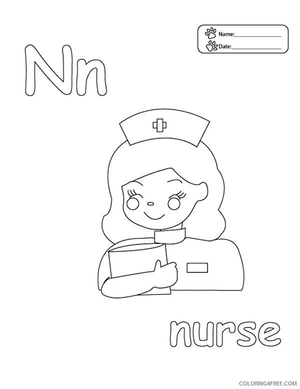 Nurse Coloring Pages For Kids Letter N Is For Nurse Printable 2021 481 Coloring4free Coloring4free Com