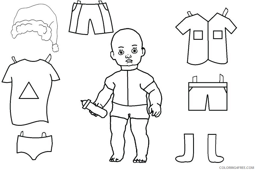 Paper Dolls Coloring Pages for Girls Baby Paper Doll Template Printable 2021 0948 Coloring4free