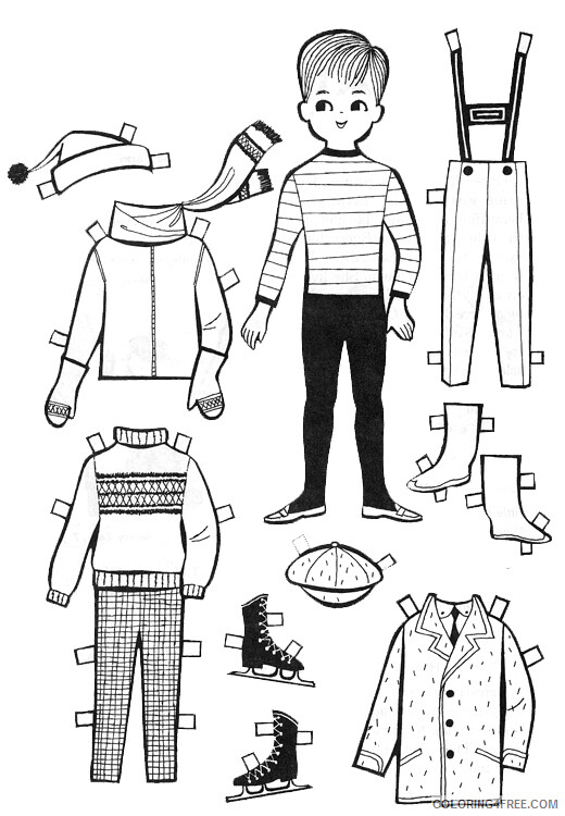 Paper Dolls Coloring Pages for Girls Boy Paper Doll Template Printable 2021 0952 Coloring4free