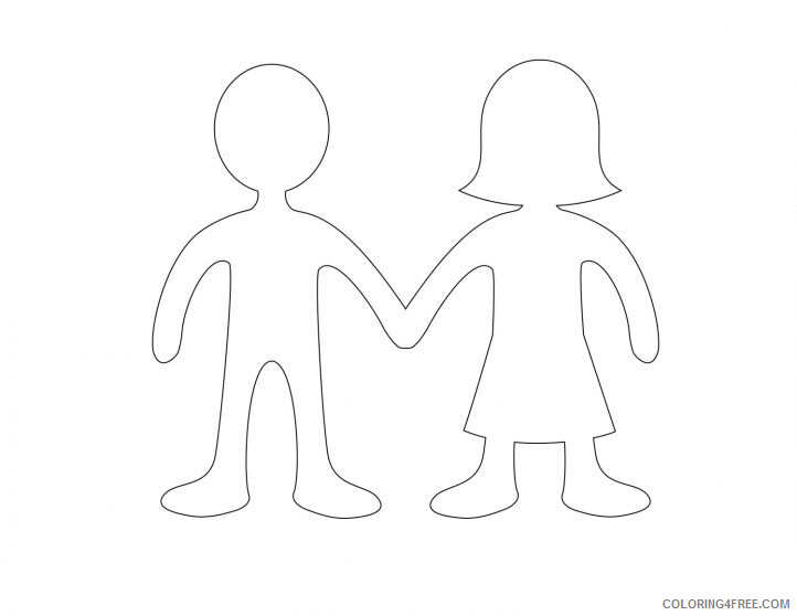 Paper Dolls Coloring Pages for Girls Boy and Girl Paper Doll Template 2021 Coloring4free