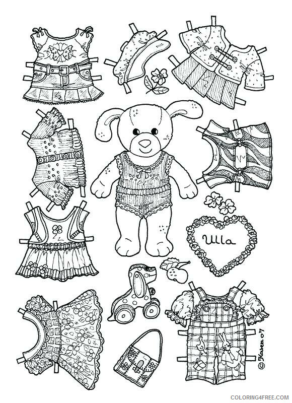 Paper Dolls Coloring Pages for Girls Dress Up Paper Doll Bunny Printable 2021 Coloring4free
