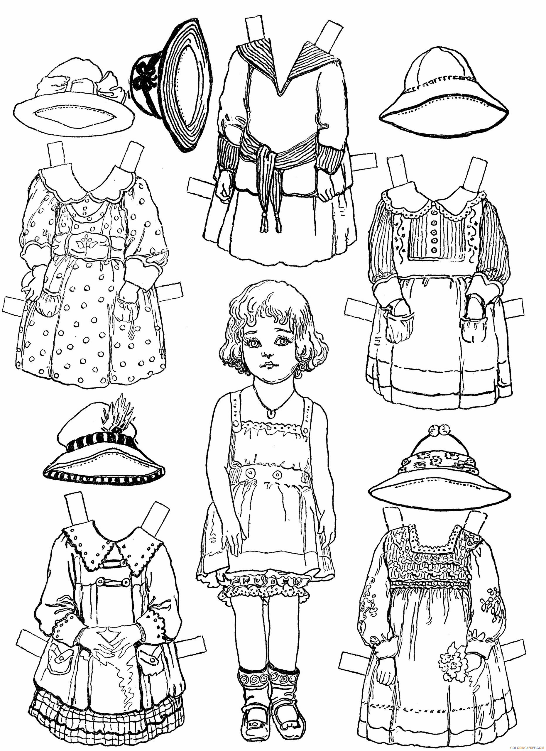 Paper Dolls Coloring Pages for Girls Paper Doll For Kids Printable 2021 0959 Coloring4free