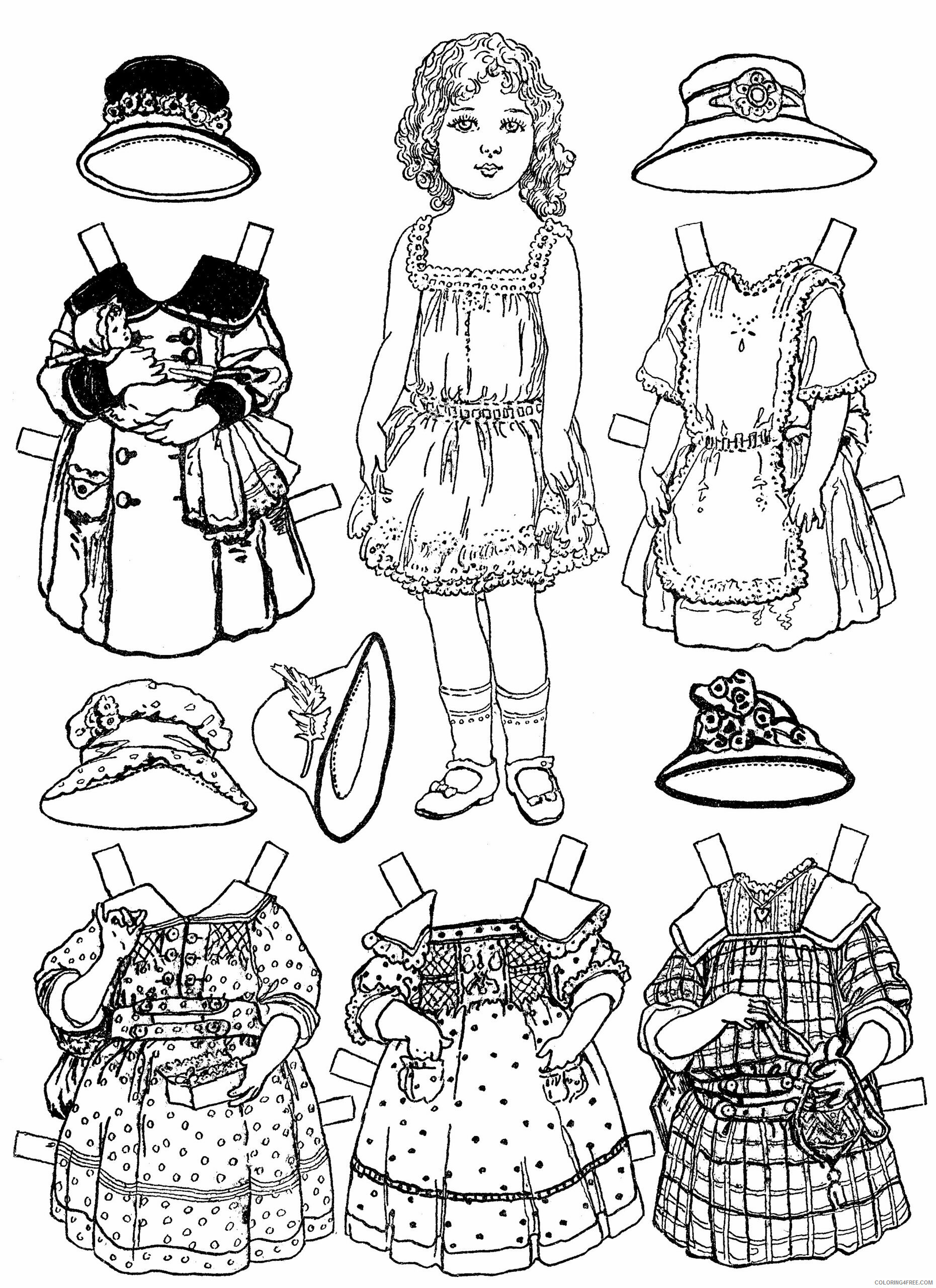 Paper Dolls Coloring Pages for Girls Paper Doll Printable 2021 0956 Coloring4free
