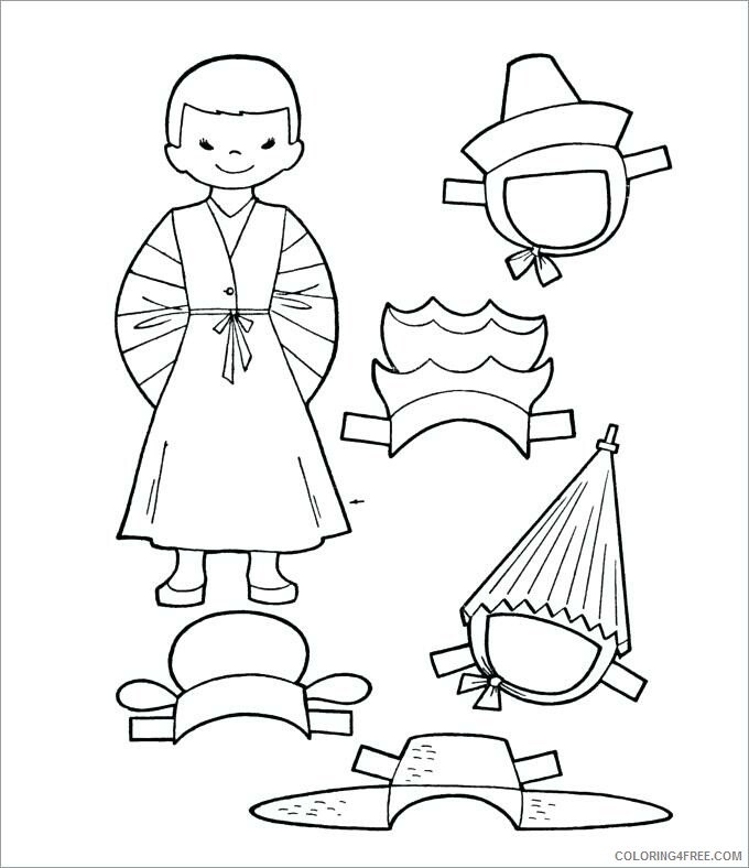 Paper Dolls Coloring Pages for Girls Paper Doll Printable 2021 0957 Coloring4free
