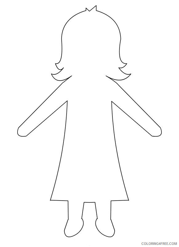 Paper Dolls Coloring Pages for Girls Paper Doll Template Female Printable 2021 Coloring4free