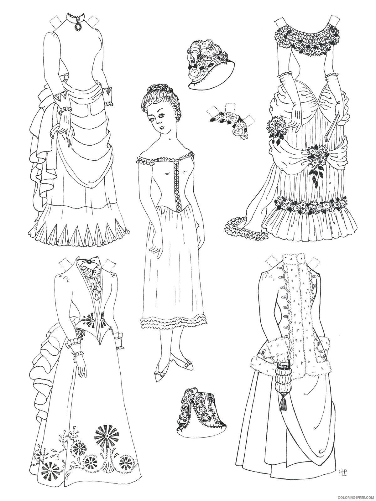 Paper Dolls Coloring Pages for Girls Paper Doll To Print Printable 2021 0961 Coloring4free
