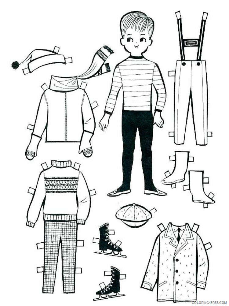 Paper Dolls Coloring Pages for Girls Paper dolls 1 Printable 2021 0964 Coloring4free