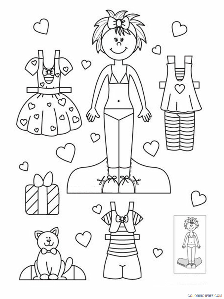 Paper Dolls Coloring Pages for Girls Paper dolls 14 Printable 2021 0968 Coloring4free