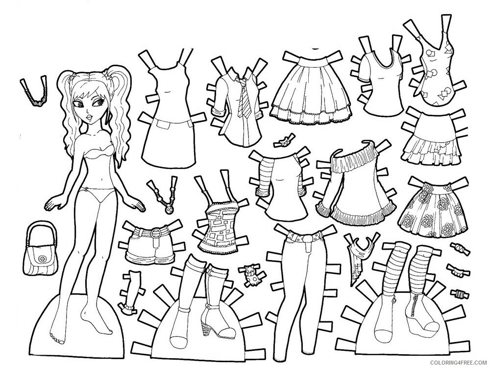 Paper Dolls Coloring Pages for Girls Paper dolls 15 Printable 2021 0969 Coloring4free
