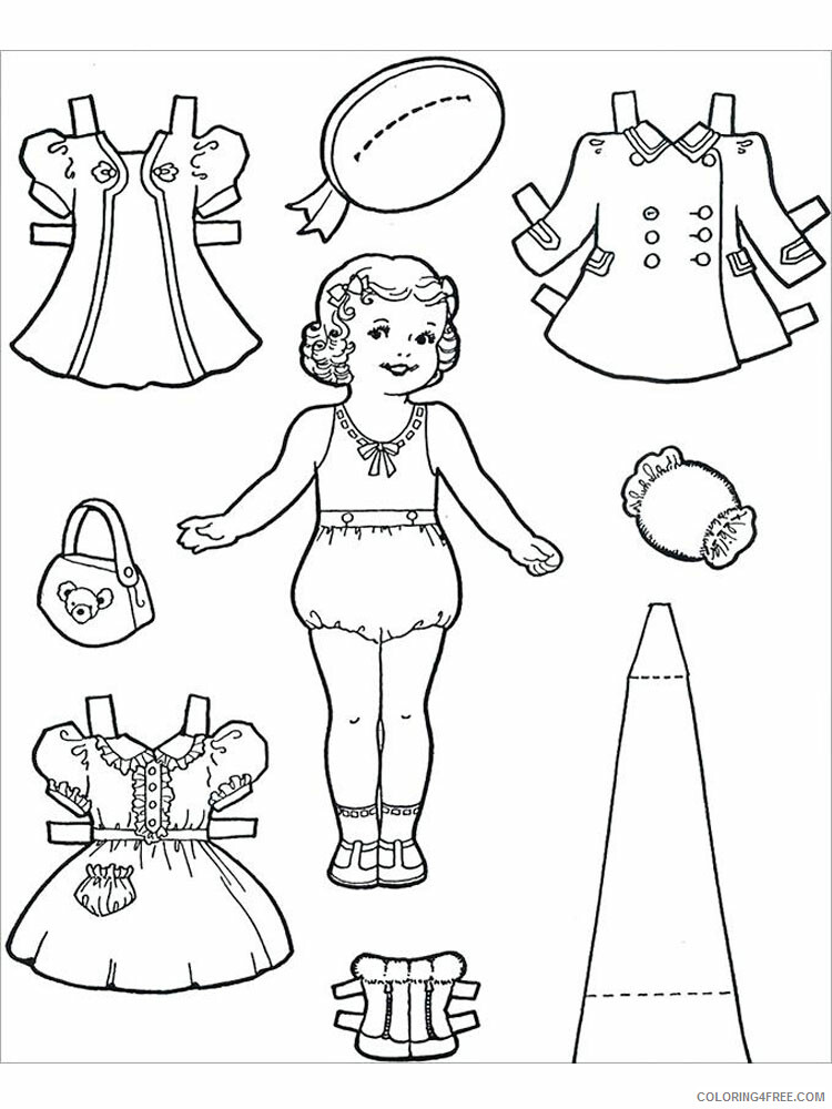 Paper Dolls Coloring Pages for Girls Paper dolls 18 Printable 2021 0972 Coloring4free