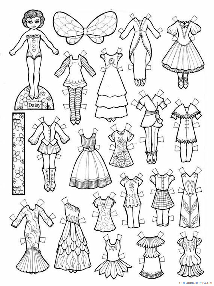 Paper Dolls Coloring Pages for Girls Paper dolls 19 Printable 2021 0973 Coloring4free