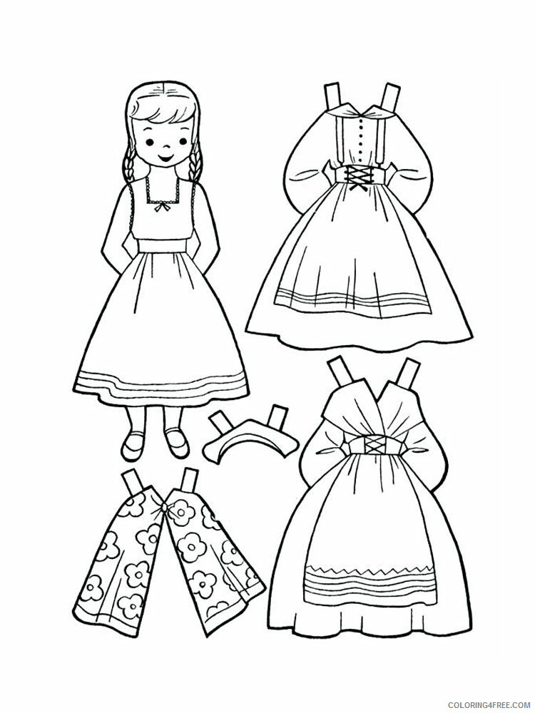 Paper Dolls Coloring Pages for Girls Paper dolls 2 Printable 2021 0974 Coloring4free