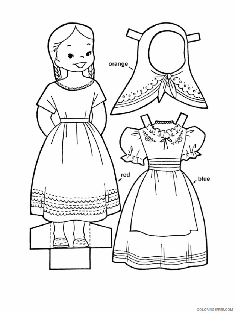 Paper Dolls Coloring Pages for Girls Paper dolls 3 Printable 2021 0975 Coloring4free