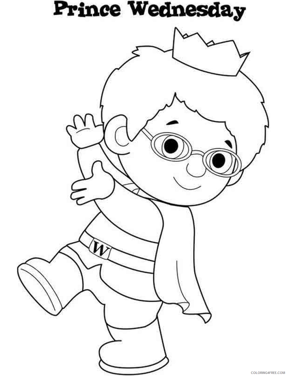 Prince Coloring Pages for Girls prince_wednesday Printable 2021 1025 Coloring4free