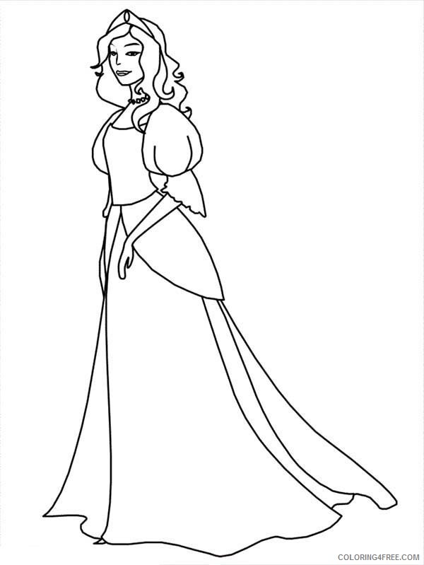 Princess Coloring Pages for Girls Beautiful Ladies Medieval Princess 2021 1082 Coloring4free