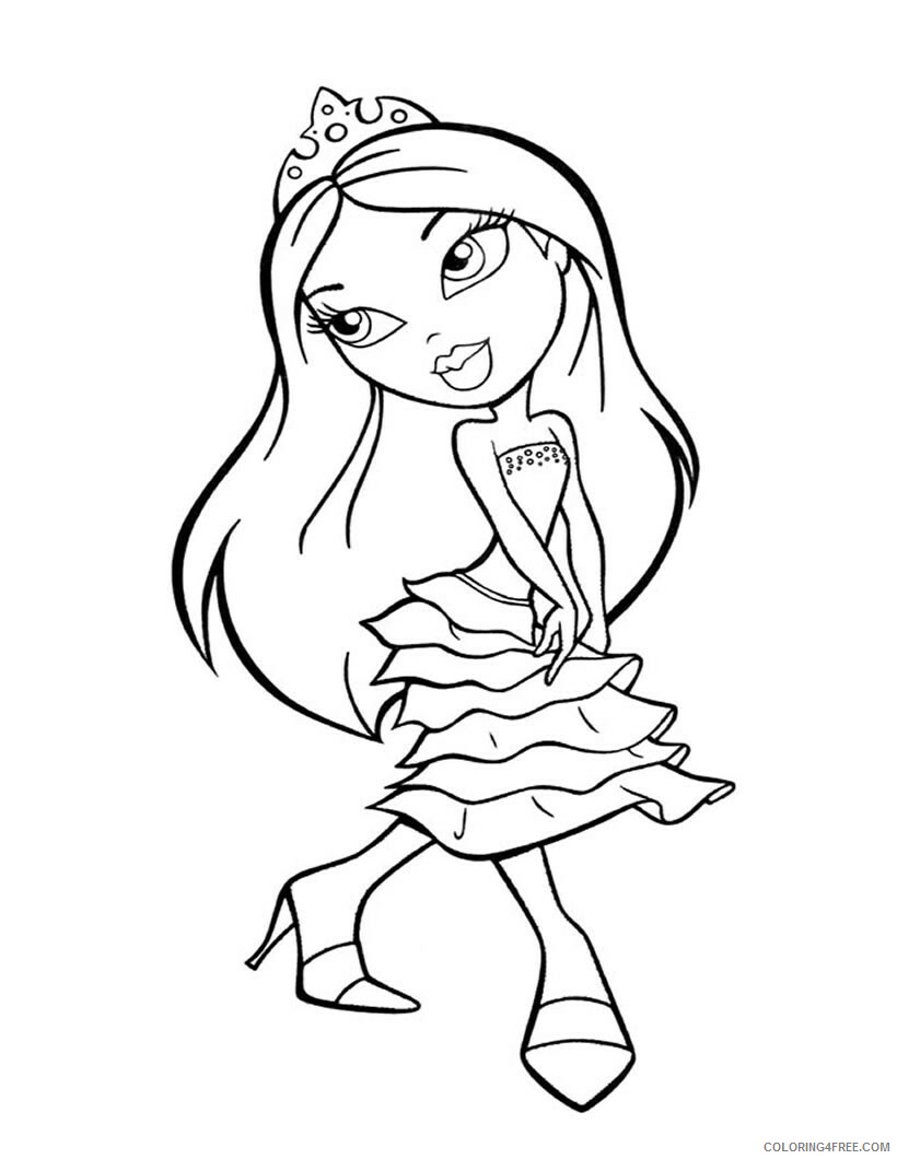 Princess Coloring Pages for Girls Cute Cartoon Princess Printable 2021 1087 Coloring4free
