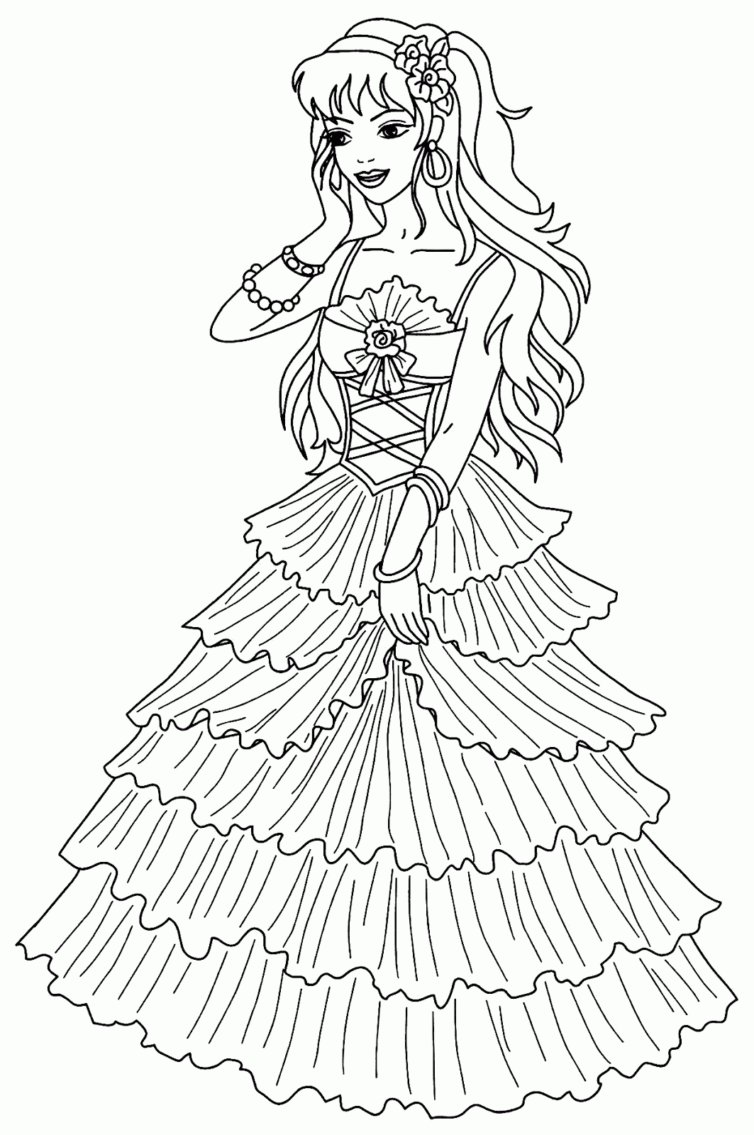Princess Coloring Pages for Girls Download Princess Printable 2021 1089 Coloring4free