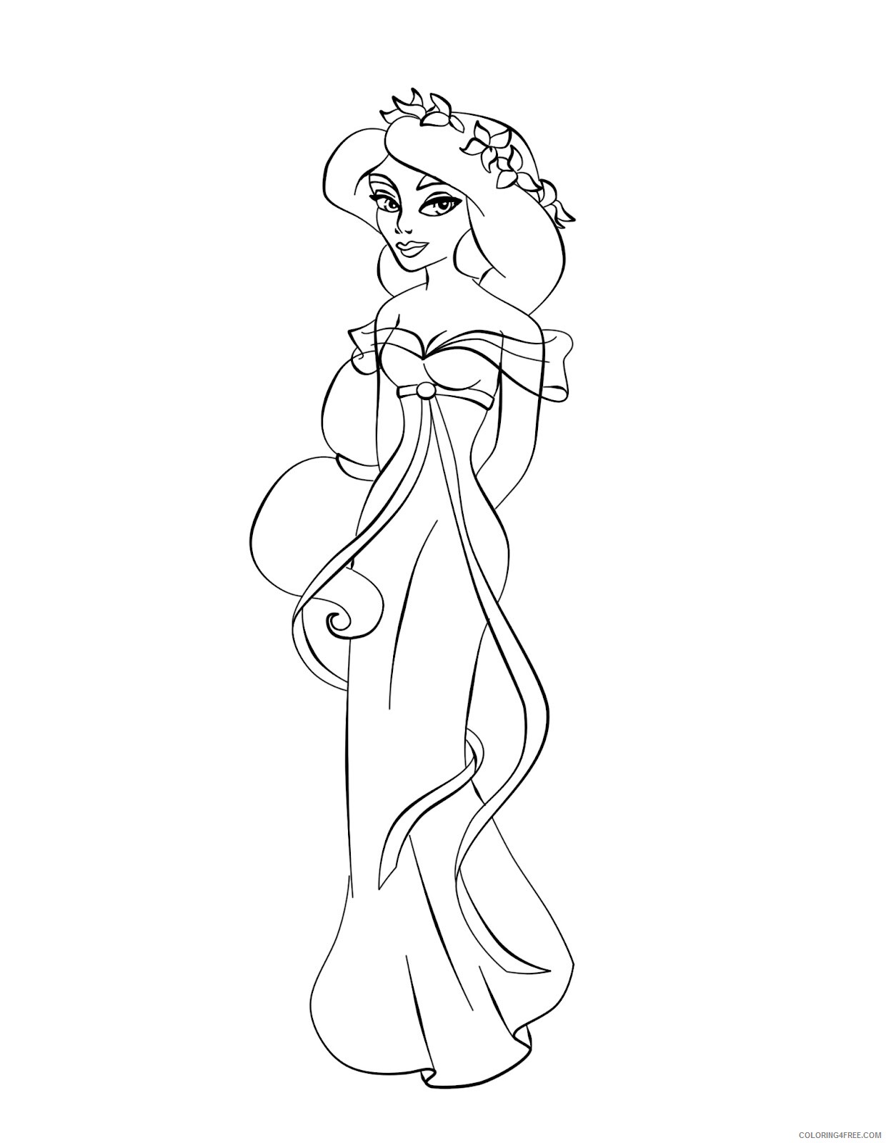 Princess Coloring Pages for Girls For Free Princess Printable 2021 1090 Coloring4free