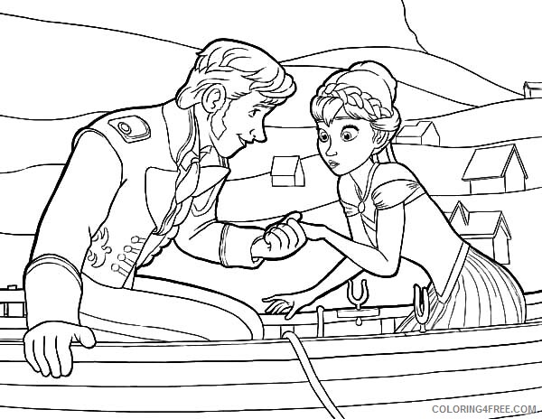 Princess Coloring Pages for Girls Prince Hans Hold Princess Annas Hand 2021 Coloring4free