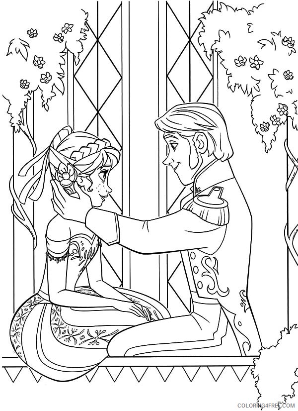 Princess Coloring Pages for Girls Prince Hans Looking at Princess Anna 2021 Coloring4free
