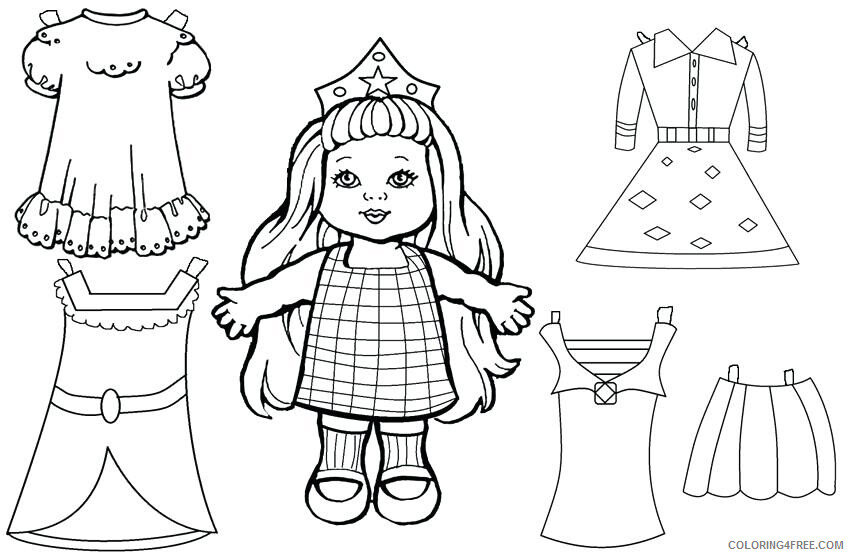 Princess Coloring Pages for Girls Princess Paper Doll Dressup 2021 1131 Coloring4free