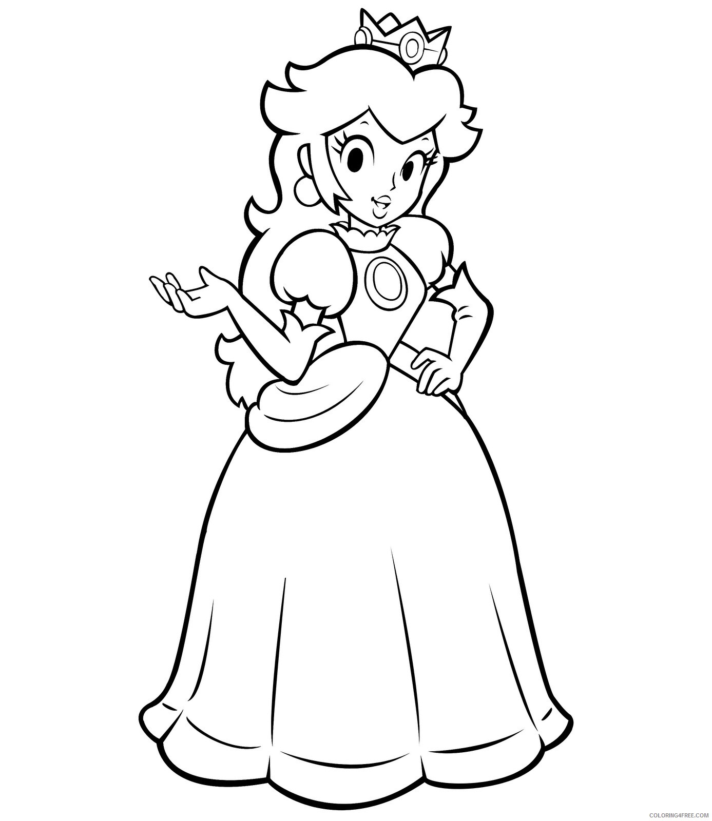 Princess Coloring Pages for Girls Princess Peach Printable 2021 1133 Coloring4free