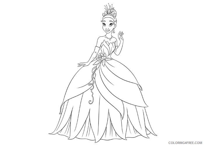 Princess Coloring Pages for Girls Princess Tiana Printable 2021 1136 Coloring4free