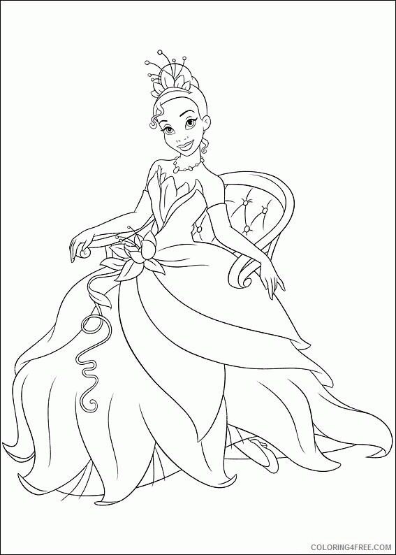Princess Coloring Pages for Girls Princess Tiana Printable 2021 1139 Coloring4free